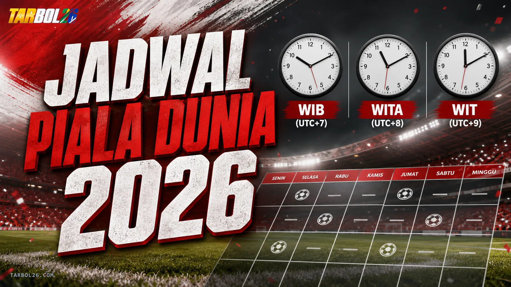Jadwal Pertandingan Piala Dunia 2026 Lengkap (WIB, WITA, WIT)