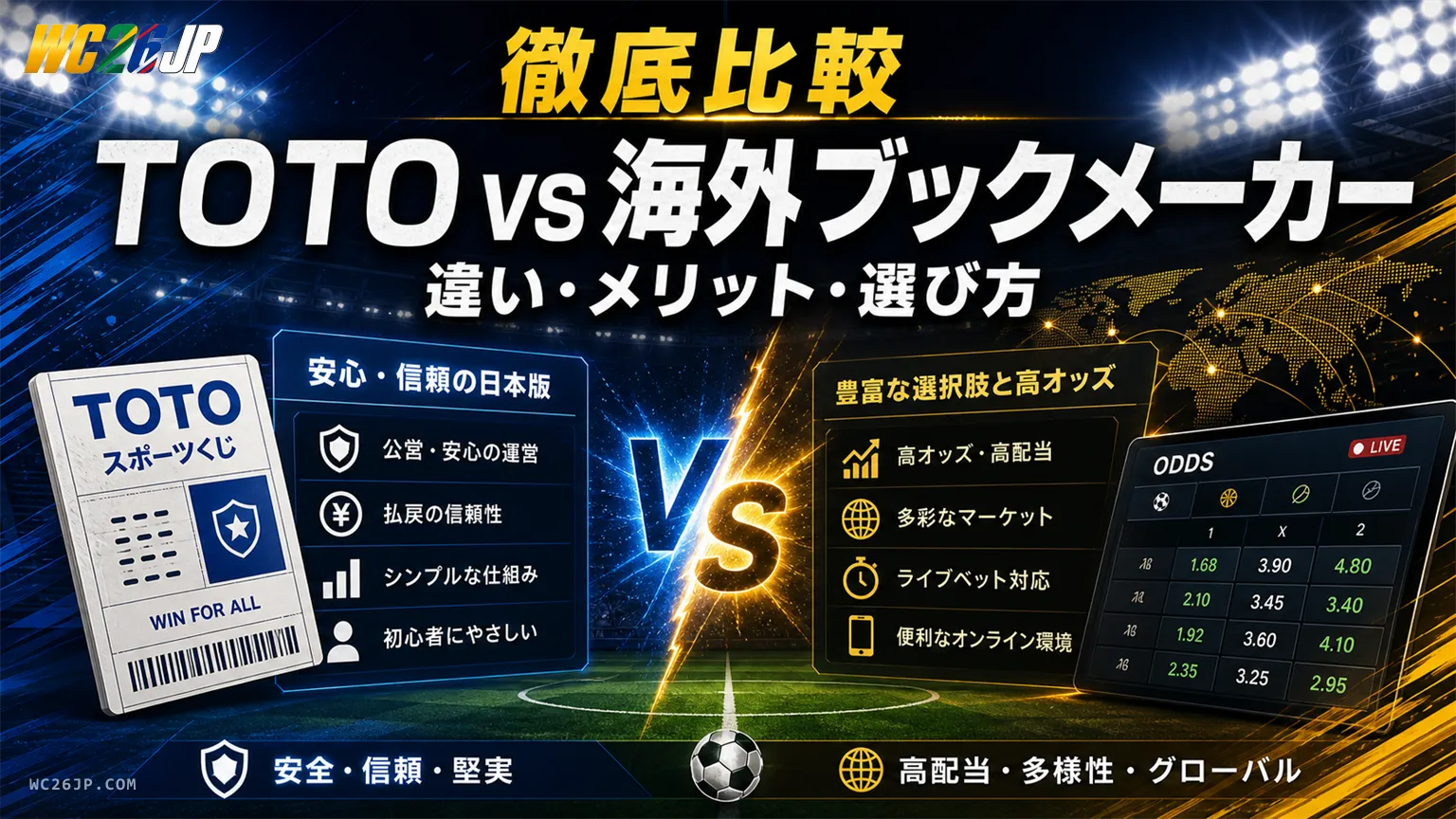 スポーツくじtotoと海外ブックメーカーの違い — 安全に楽しむ方法