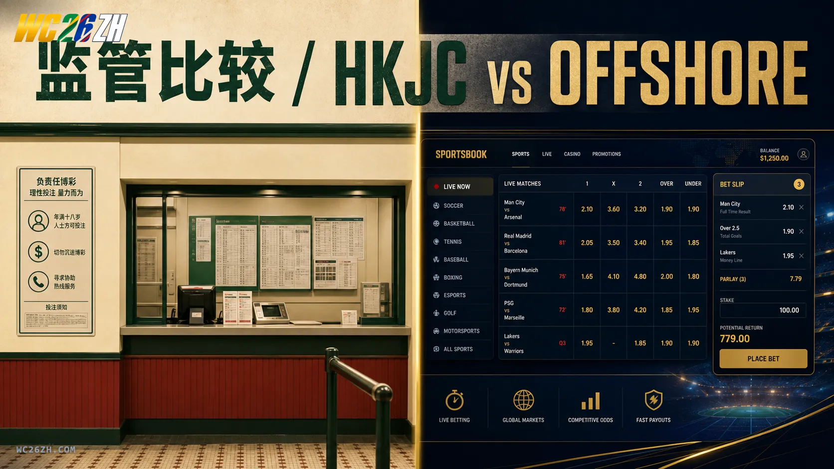 香港马会 vs 海外博彩公司 — 监管和赔付率完整比较
